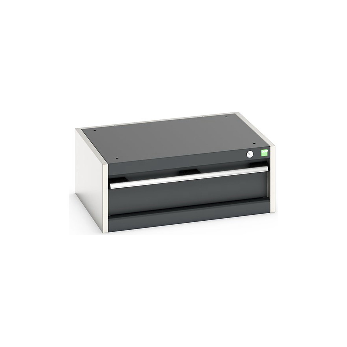 Bott Cubio Suspended Cabinets| 250 & 400mm High | Suitable for 750mm Deep Benches, Bott Cubio Suspended Cabinets| 250 & 400mm High | Suitable for 750mm Deep Benches, Bott Cubio 1 Drawer Cabinet | 250h x 650w x 525d mm | Dark Grey-0