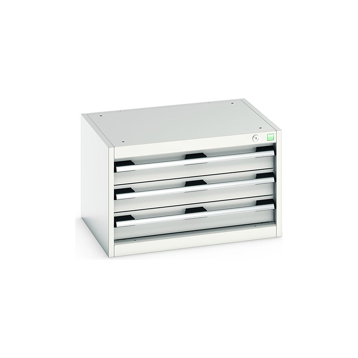 Bott Cubio Suspended Cabinets| 250 & 400mm High | Suitable for 750mm Deep Benches, Bott Cubio Suspended Cabinets| 250 & 400mm High | Suitable for 750mm Deep Benches, Bott Cubio 3 Drawer Cabinet | 400h x 650w x 525d mm | Light Grey-0