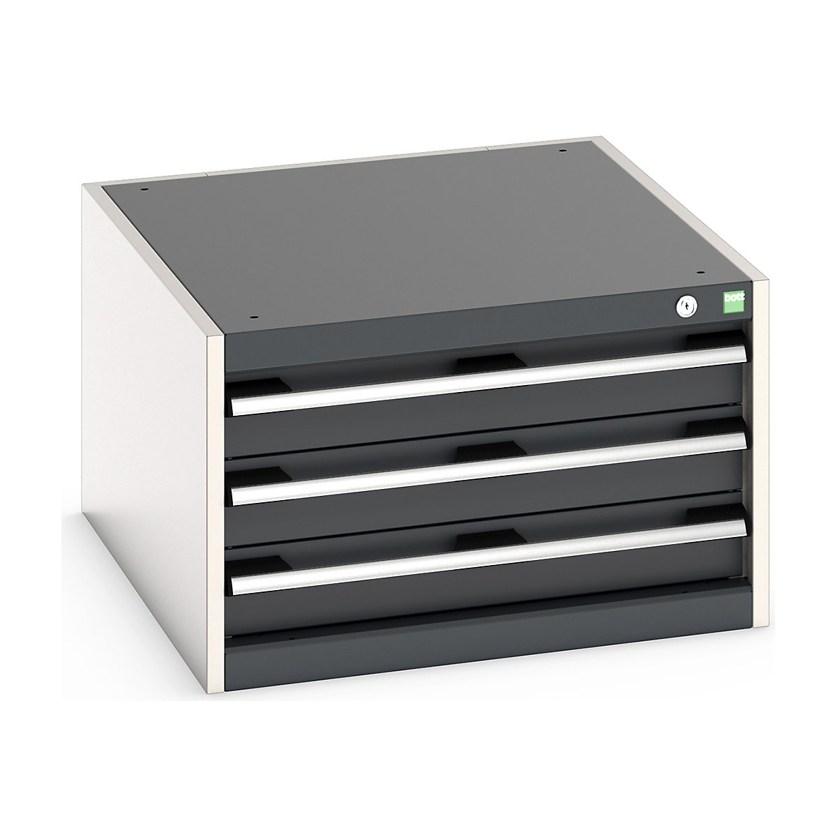 Bott Cubio Suspended Cabinets| 250 & 400mm High | Suitable for 900mm Deep Benches, Bott Cubio Suspended Cabinets| 250 & 400mm High | Suitable for 900mm Deep Benches, Bott Bott Cubio 3 Drawer Cabinet | 400h x 650w x 750d mm | For 900mm Deep Benches | Anthracite Grey-1