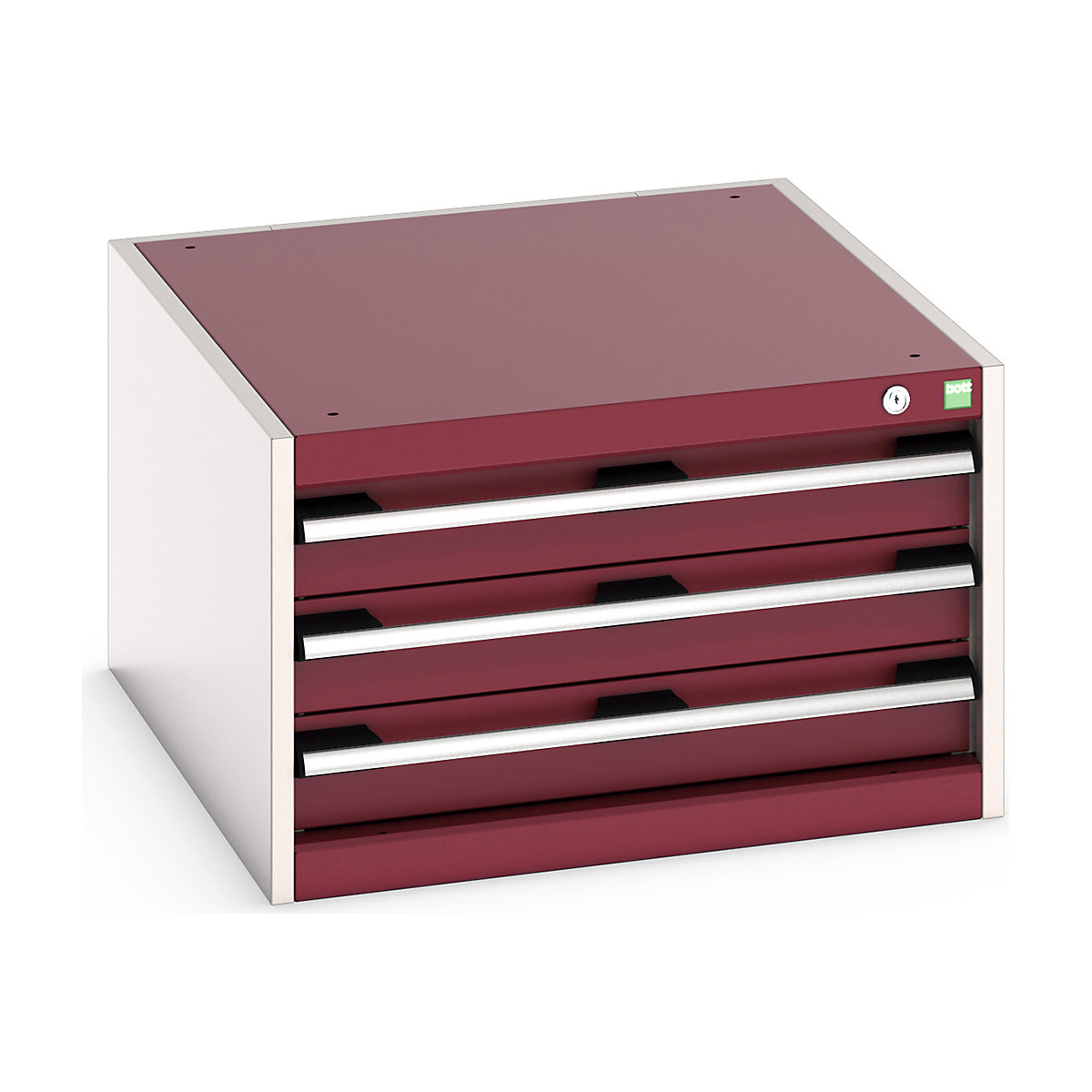 Bott Cubio Suspended Cabinets| 250 & 400mm High | Suitable for 900mm Deep Benches, Bott Cubio Suspended Cabinets| 250 & 400mm High | Suitable for 900mm Deep Benches, Bott Bott Cubio 3 Drawer Cabinet | 400h x 650w x 750d mm | For 900mm Deep Benches | Red-0