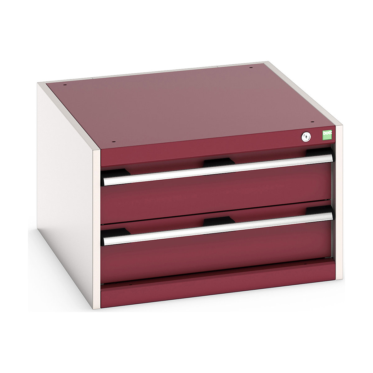 Bott Cubio Suspended Cabinets| 250 & 400mm High | Suitable for 900mm Deep Benches, Bott Cubio Suspended Cabinets| 250 & 400mm High | Suitable for 900mm Deep Benches, Bott Bott Cubio 2 Drawer Cabinet | 400h x 650w x 750d mm | For 900mm Deep Benches | Red-0