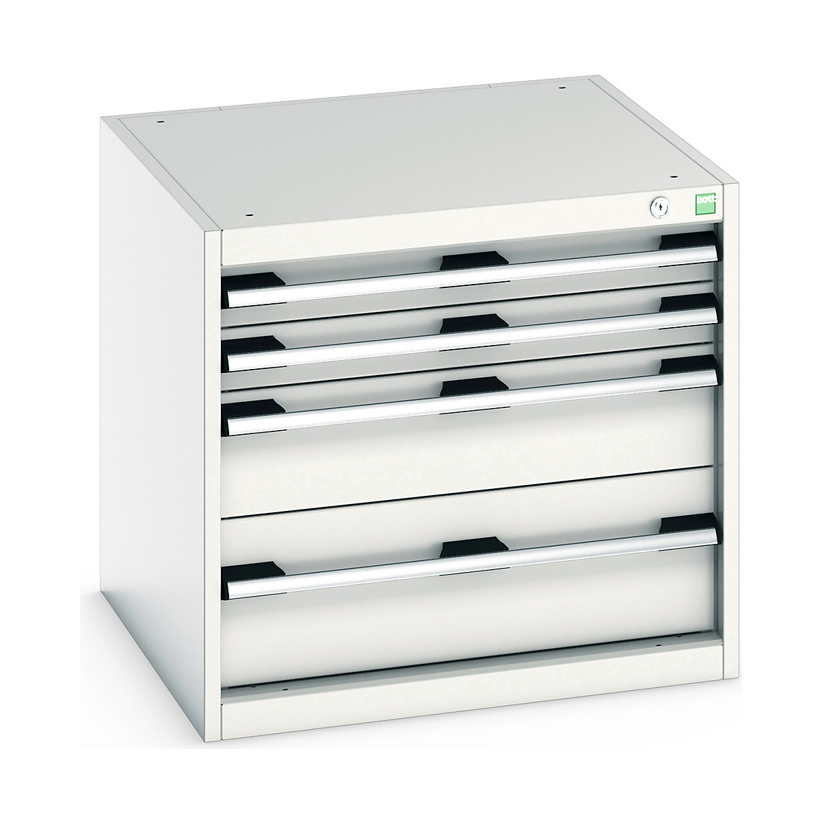 Bott Cubio Suspended Cabinets| 600mm High | Suitable for 750mm Deep Benches, Bott Cubio Suspended Cabinets| 600mm High | Suitable for 750mm Deep Benches, Bott Bott Cubio 4 Drawer Cabinet | 600h x 650w x 650d mm | For 750mm Deep Benches | Light Grey-0