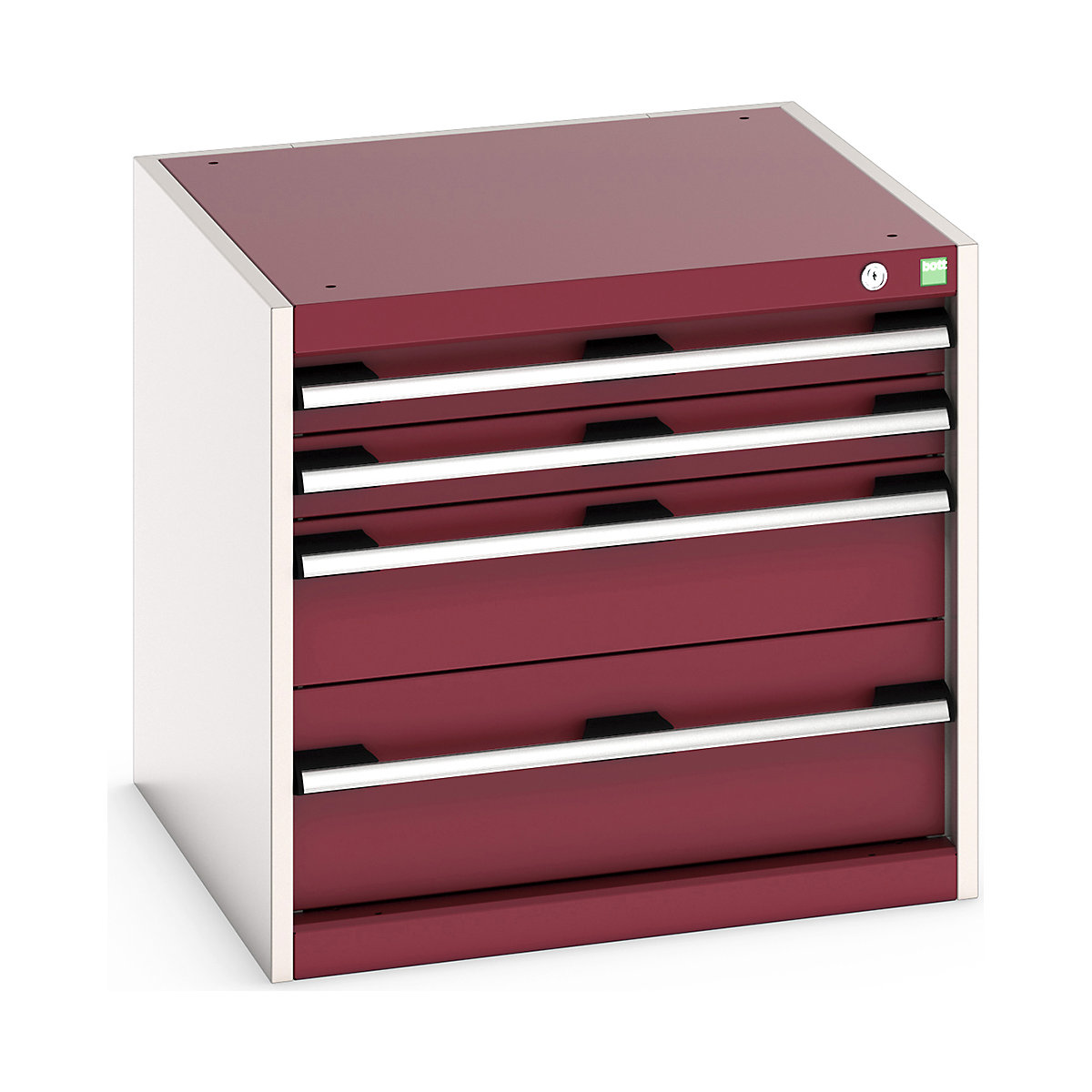 Bott Cubio Suspended Cabinets| 600mm High | Suitable for 750mm Deep Benches, Bott Cubio Suspended Cabinets| 600mm High | Suitable for 750mm Deep Benches, Bott Bott Cubio 4 Drawer Cabinet | 600h x 650w x 650d mm | For 750mm Deep Benches | Red-0