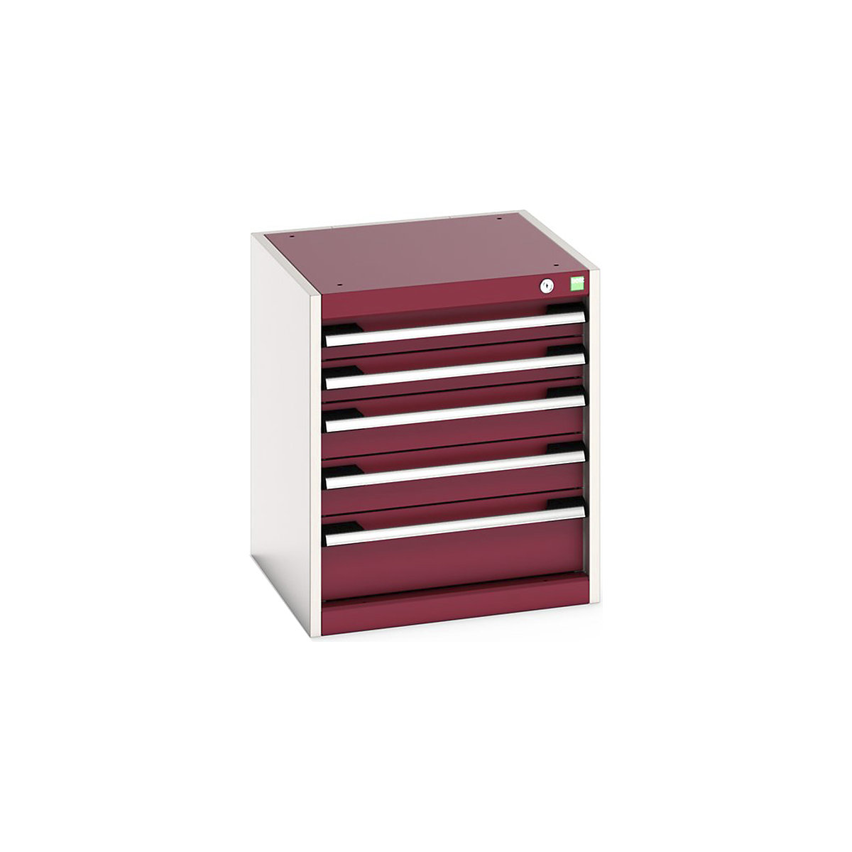 Bott Cubio Suspended Cabinets| 600mm High | Suitable for 750mm Deep Benches, Bott Cubio Suspended Cabinets| 600mm High | Suitable for 750mm Deep Benches, Bott Cubio 5 Drawer Cabinet | 600h x 525w x 525d mm | Red-0