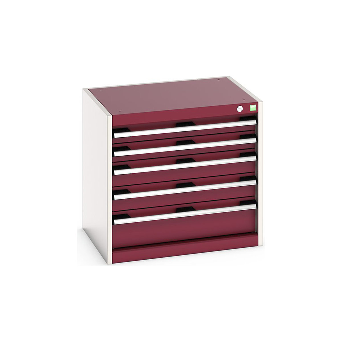 Bott Cubio Suspended Cabinets| 600mm High | Suitable for 750mm Deep Benches, Bott Cubio Suspended Cabinets| 600mm High | Suitable for 750mm Deep Benches, Bott Cubio 5 Drawer Cabinet | 600h x 650w x 525d mm | Red-0