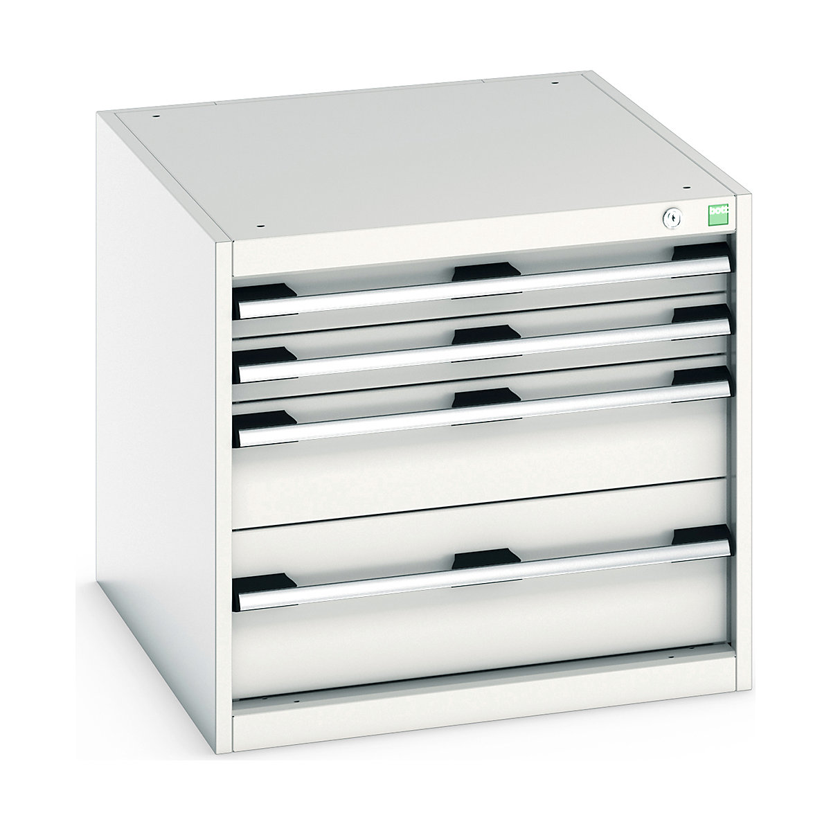 Bott Cubio Suspended Cabinets| 600mm High | Suitable for 900mm Deep Benches, Bott Cubio Suspended Cabinets| 600mm High | Suitable for 900mm Deep Benches, Bott Bott Cubio 4 Drawer Cabinet | 600h x 650w x 750d mm | For 900mm Deep Benches | Light Grey-0