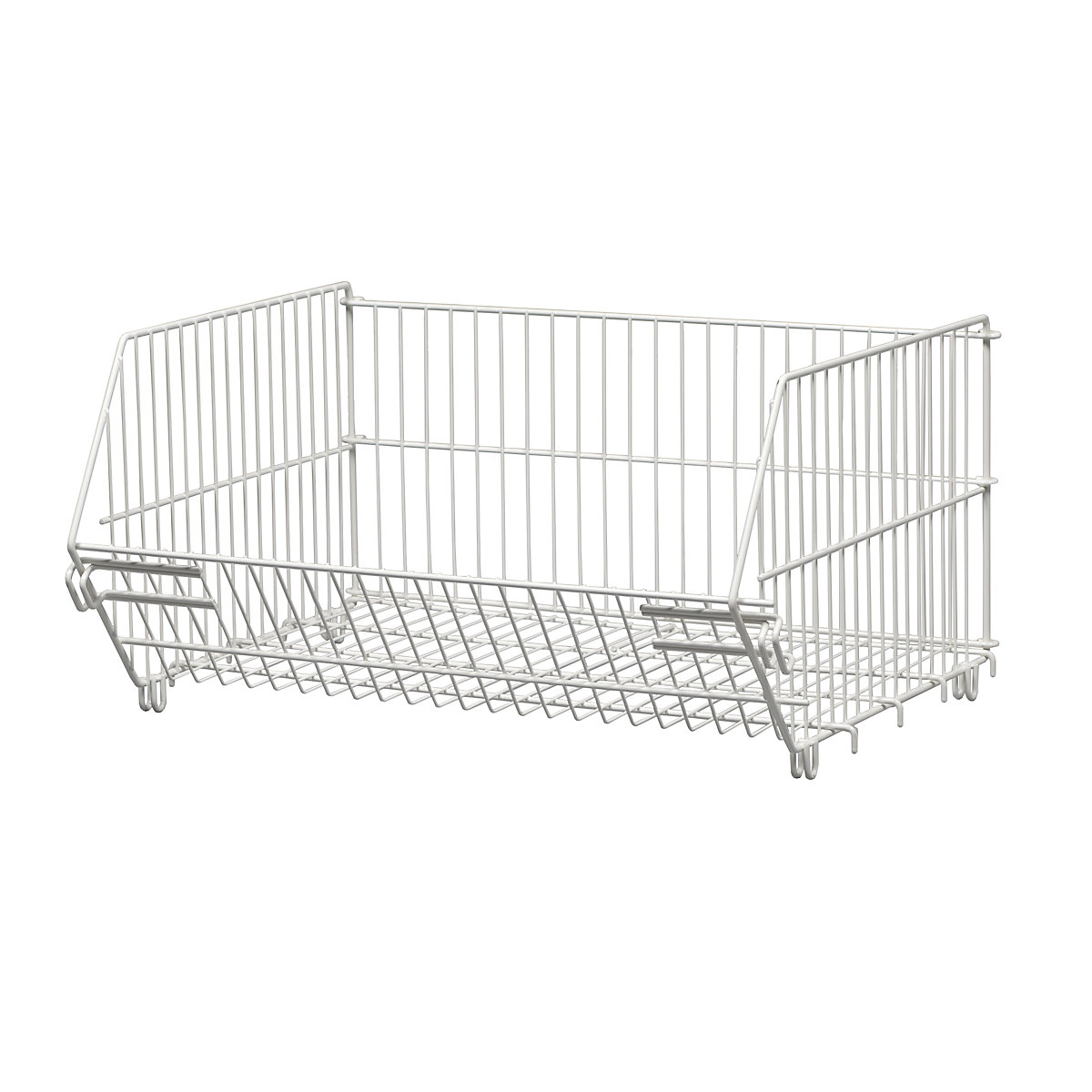 Cesto per esposizione, lungh. x largh. x alt. 620 x 420 x 230 mm, bianco puro-0