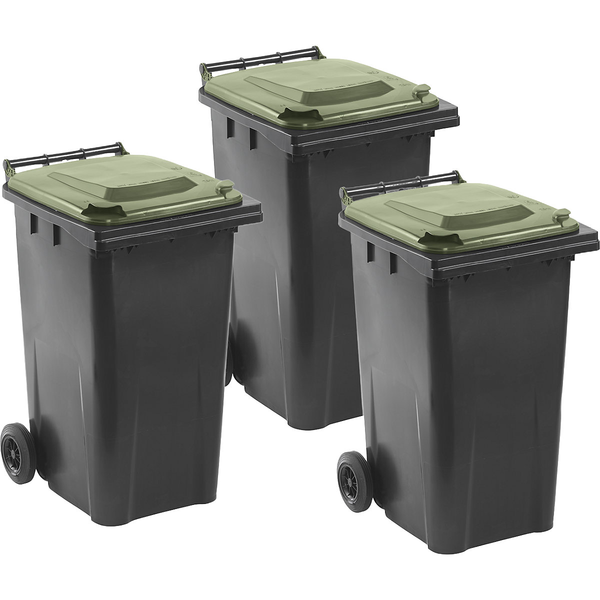 DIN EN 840 waste bins, pack of 3