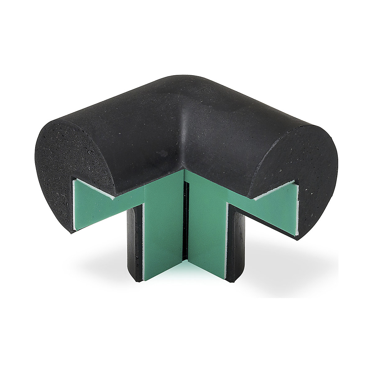 Edge Impact Protection Corner Accessory | Semi-Circular Style External Tri-Corner 45mm x 45mm x 45mm | Self-adhesive Fitting | Black