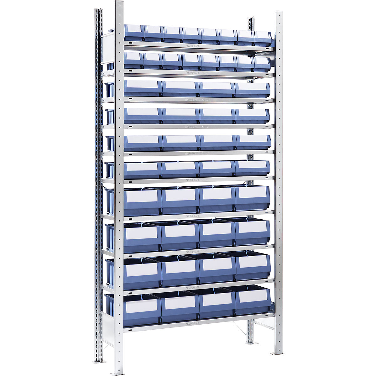 Estante de encaixar com caixas para estante – eurokraft pro, altura 2000 mm, 48 caixas, 10 prateleiras, profundidade 336 mm, estante adicional-0