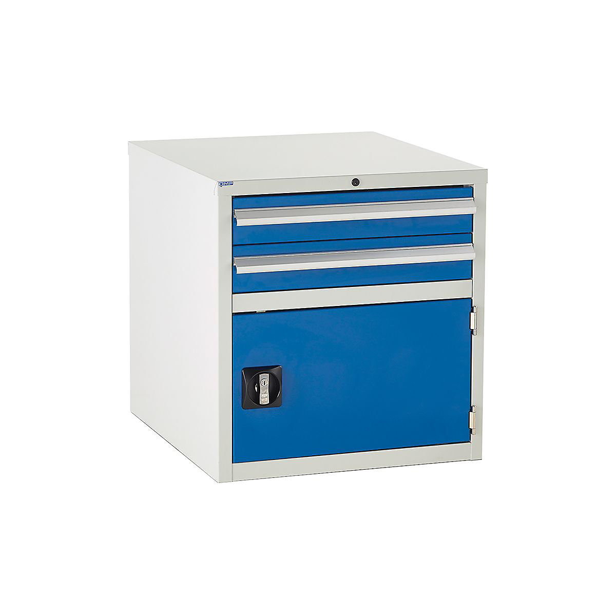 Euroslide Under Bench Cabinet 675h x 600w x 650d mm 2 Drawer & Cupboard Blue