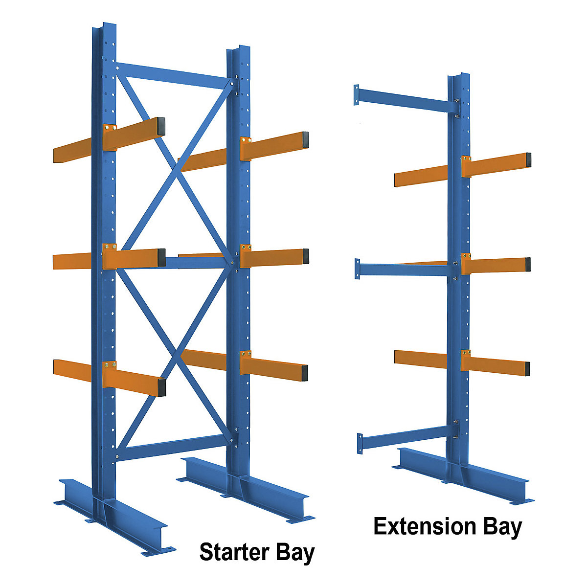 Heavy-Duty 3M High Double-Sided Cantilever Racking Extension Bay (Product illustration 2)-1