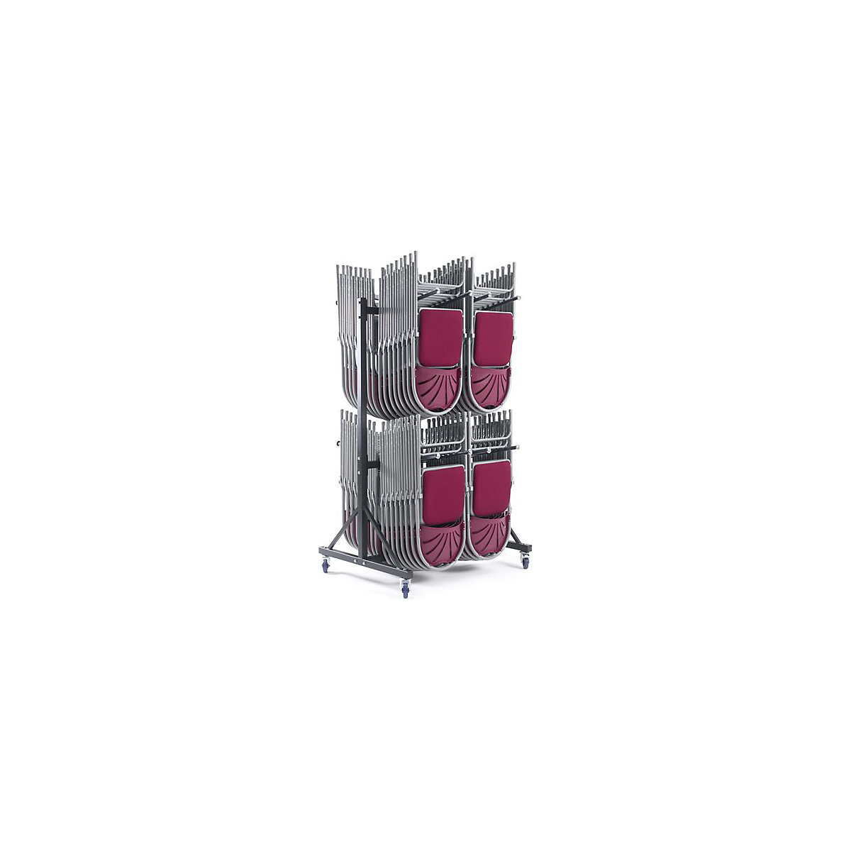 High 2 Column Chair Hanging Trolley 2300h x 1250w x 1350d mm Holds 136x 2000 & 2200 Chairs Or 72x 2600 & 2700 Chairs