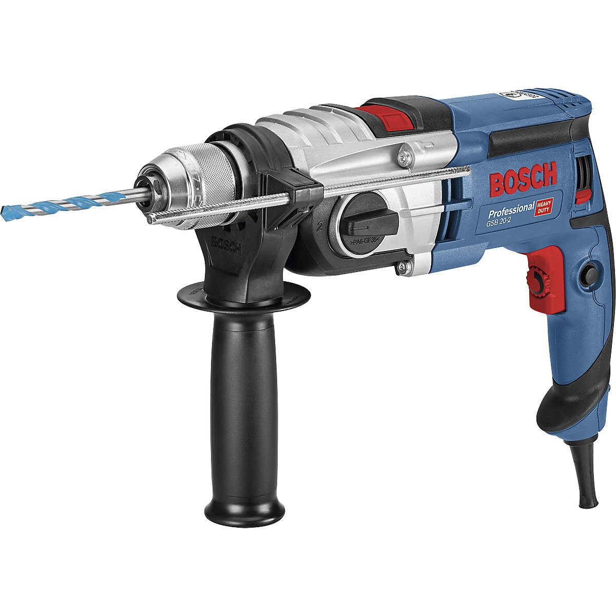 Klopboormachine GSB 20-2 Professional – Bosch, met snelspanboorkop, in L-CASE met extra handgreep-0