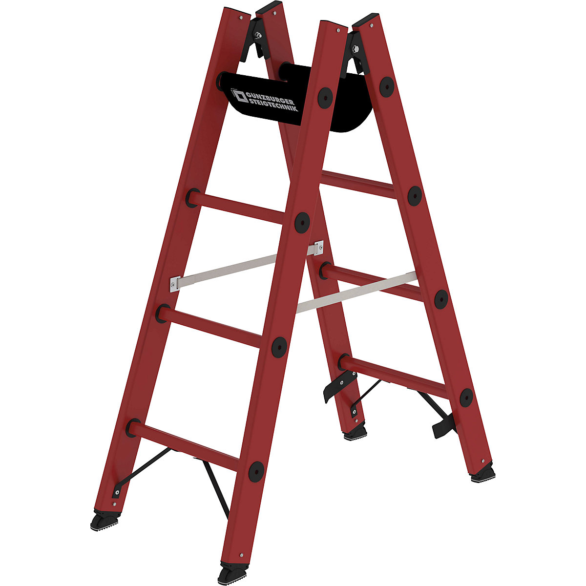 Ladder van massieve kunststof – MUNK, geheel van glasvezelversterke kunststof, 2 x 4 sporten-0