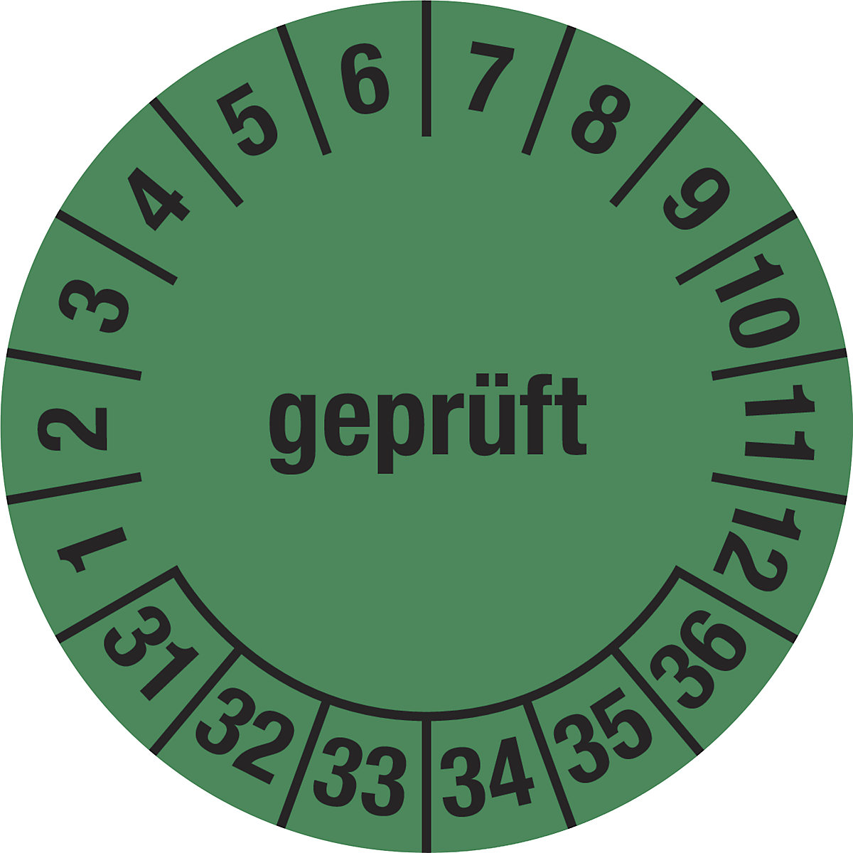 Mehrjahresplakette, geprüft, grün
