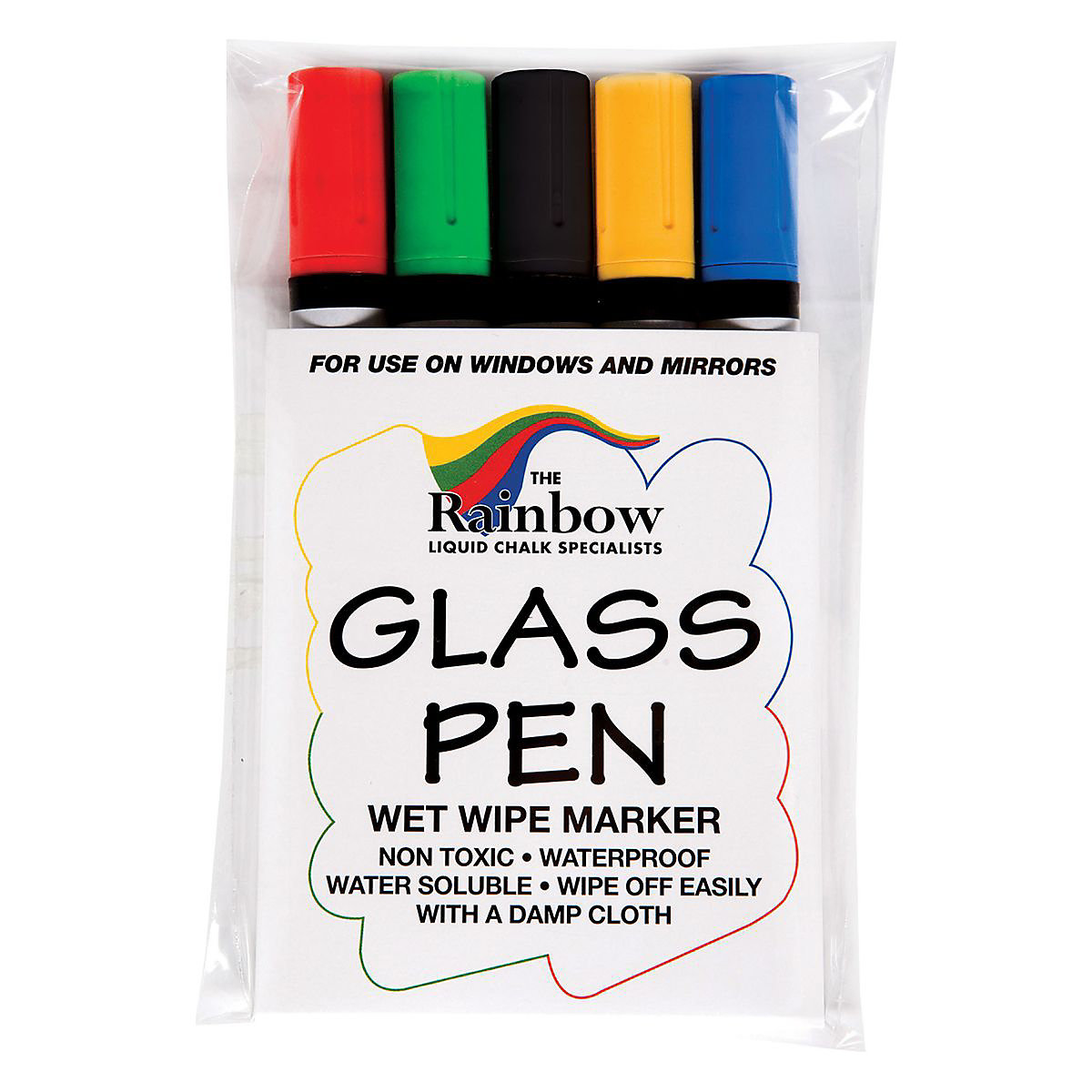 Pack Of 5 - Narrow Tip Coloured Pens For Glass Board