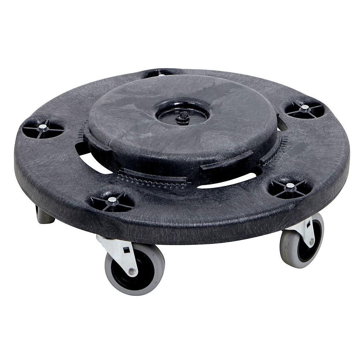 Rubbermaid Dolly For BRUTE Round Container Bins | 168h x 464 Dia. mm | 110kg Capacity | Black