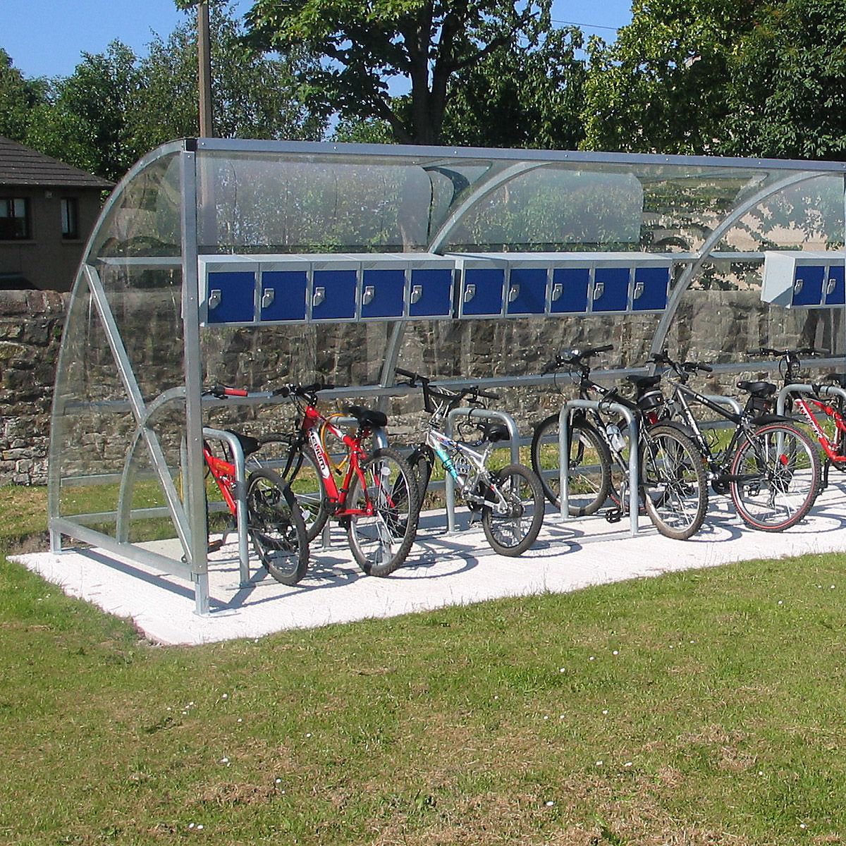 Set Of 5 Helmet Lockers 340h x 335w x 300d mm Blue