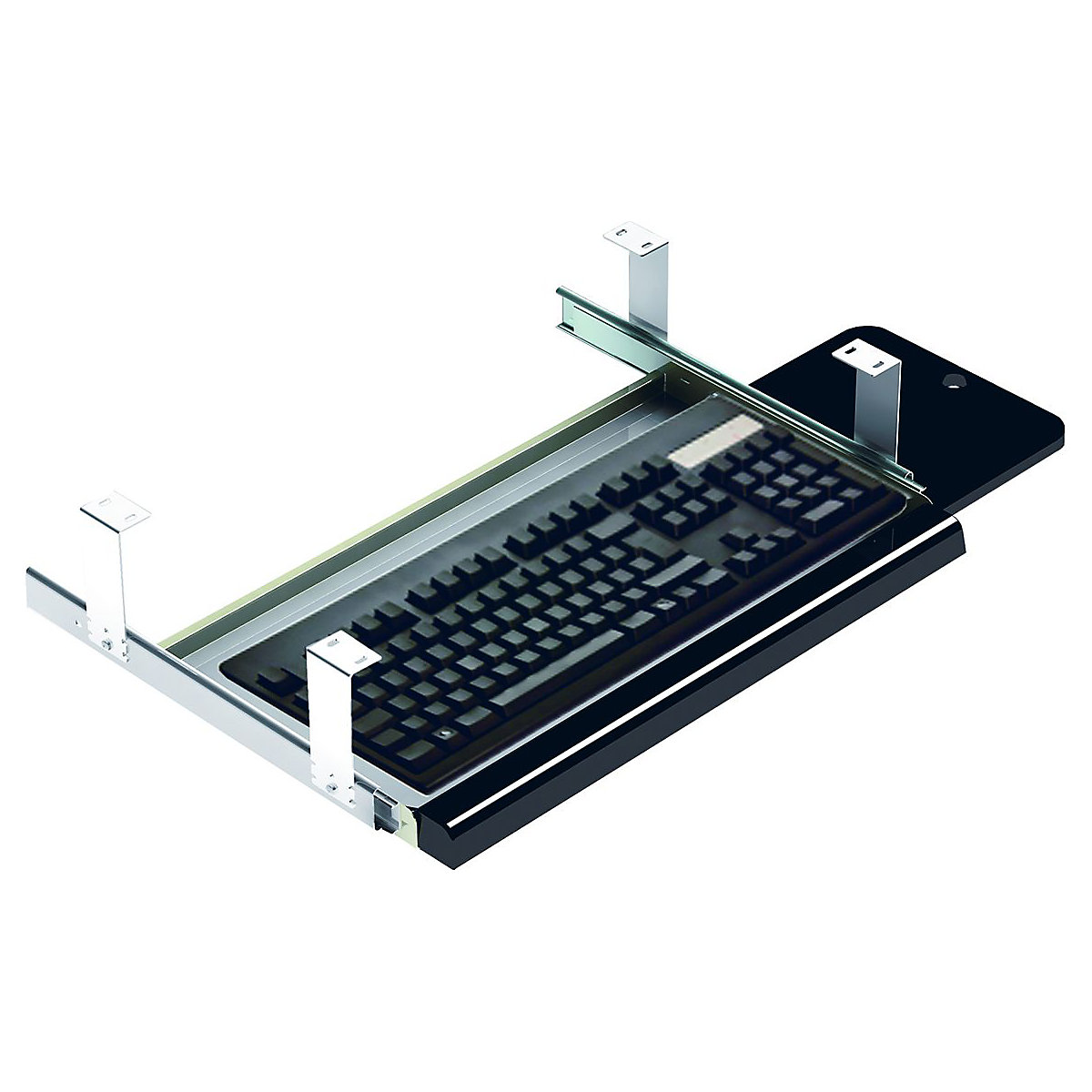 Treston Workbench Keyboard Shelf 110h x 250w x 250d mm Mounts Under Worktop - With Wrist Support & Mousemat