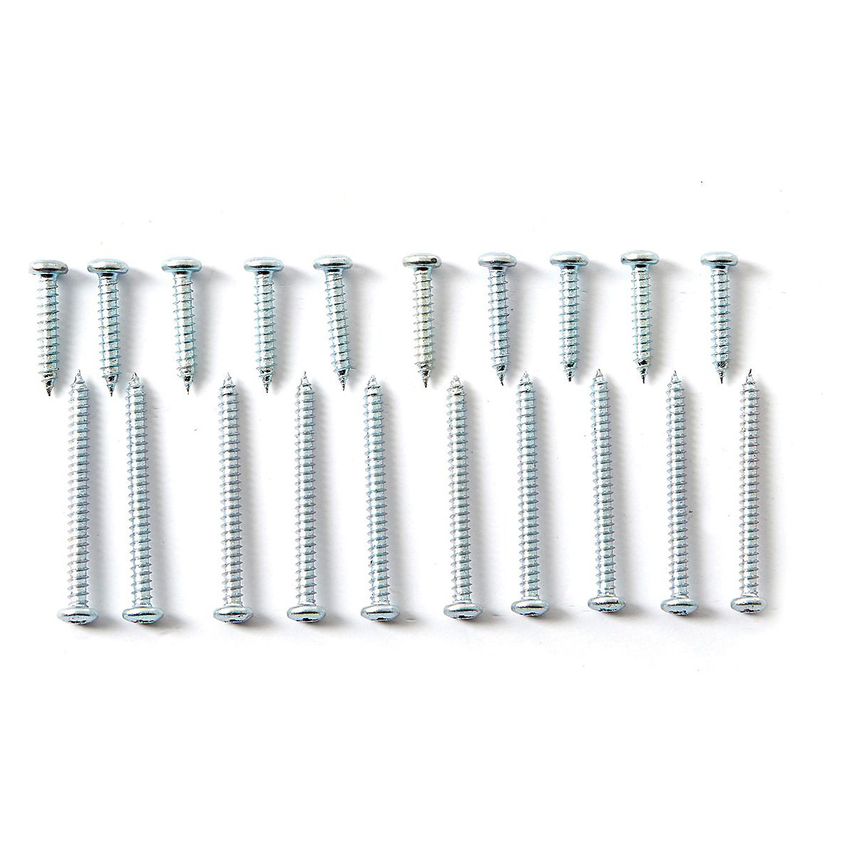 TwinSlot Shelving Shelf Fixing Pack, Inc 10x 1 Inch Screws & 10x 2 Inch Screws