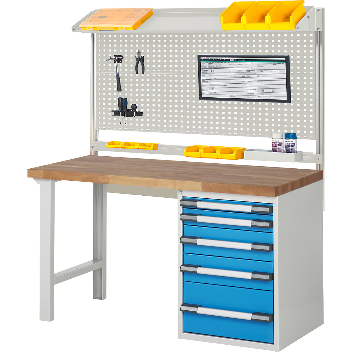 Werkbank mit Systemaufbau Serie 7000 eurokraft pro