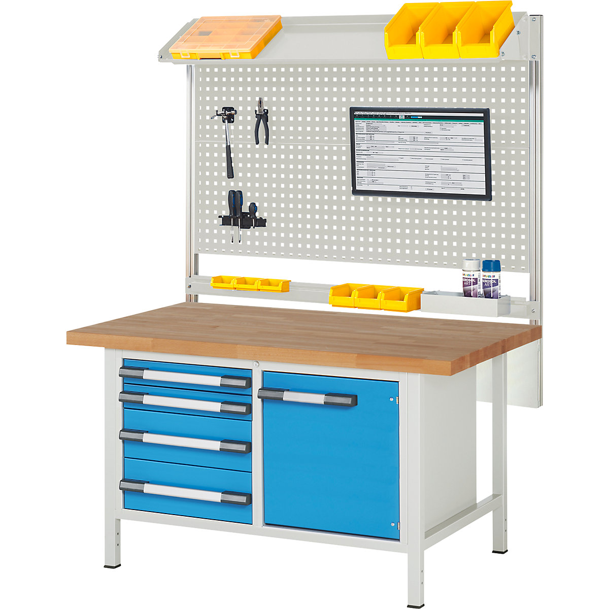 Workbench with Series 8000 modular system - eurokraft pro