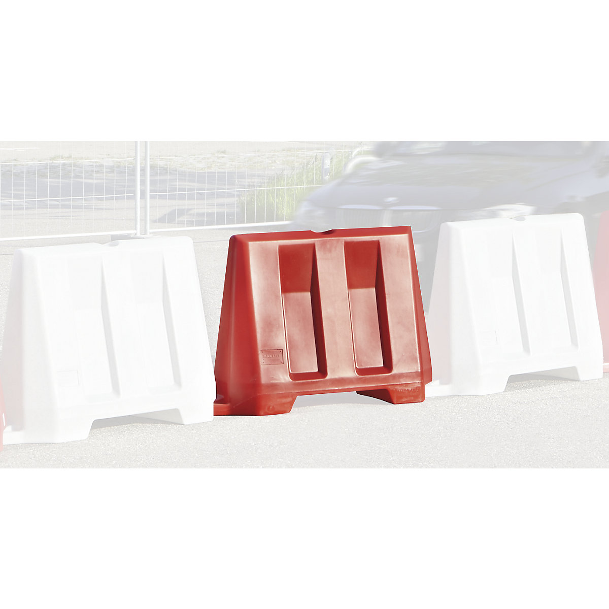 Rijbaanafscheiding, kunststof, l x b x h = 1210 x 400 x 810 mm, rood-0