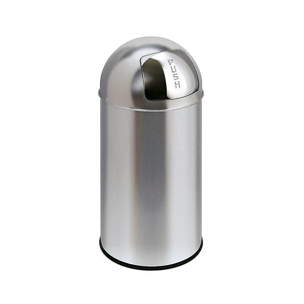 Push-Abfalleimer, Edelstahl, Volumen 40 l, HxØ 740 x 340 mm, robust und langlebig-0