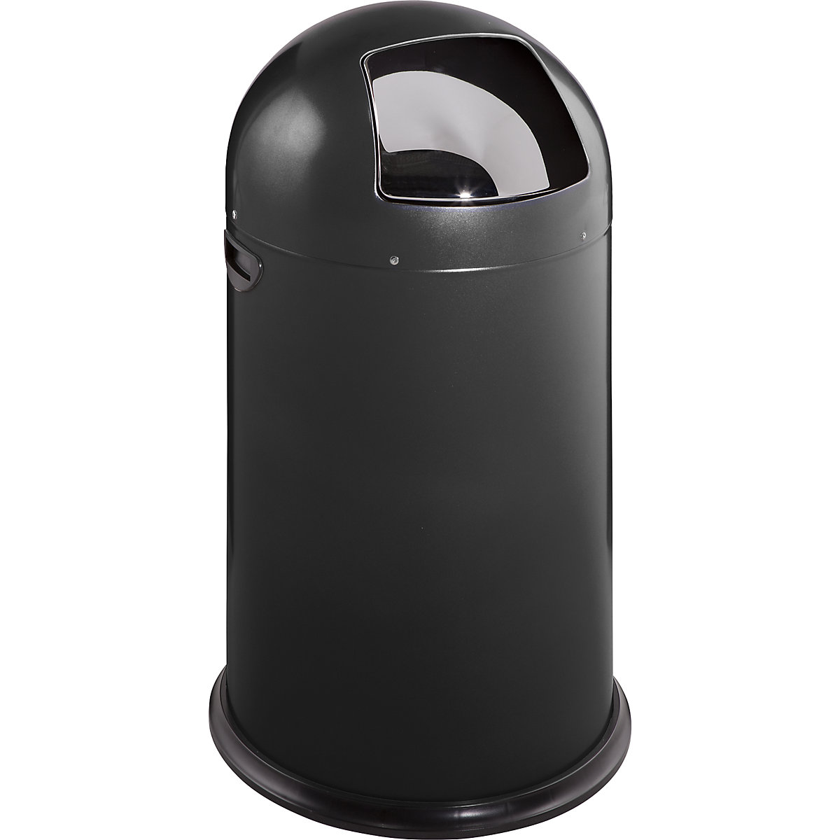 Push-Mülleimer, Stahl VAR, selbstschließend, tiefschwarz, 40 l, Höhe 740 mm-0
