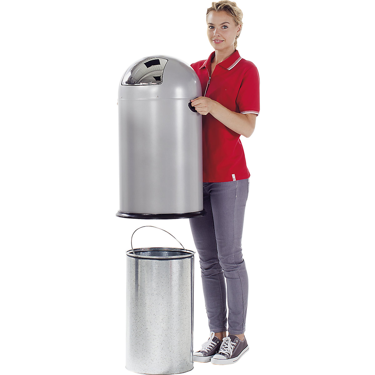 Push-Mülleimer, Stahl VAR (Produktabbildung 3)-2
