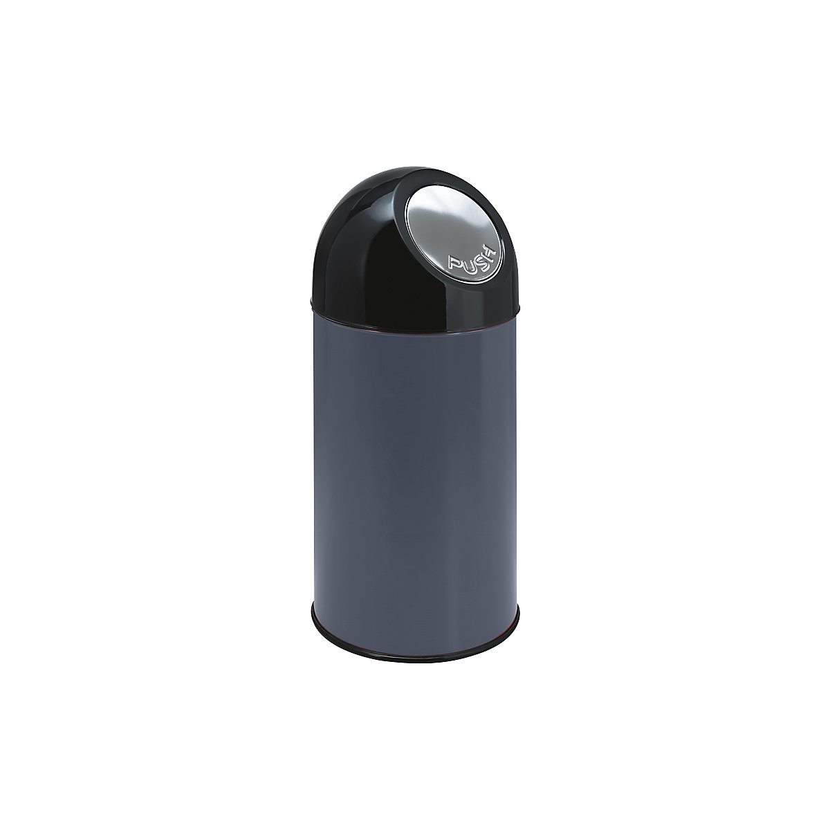 Push-Mülleimer, Stahl, Volumen 40 l, verzinkter Innenbehälter, grau-0