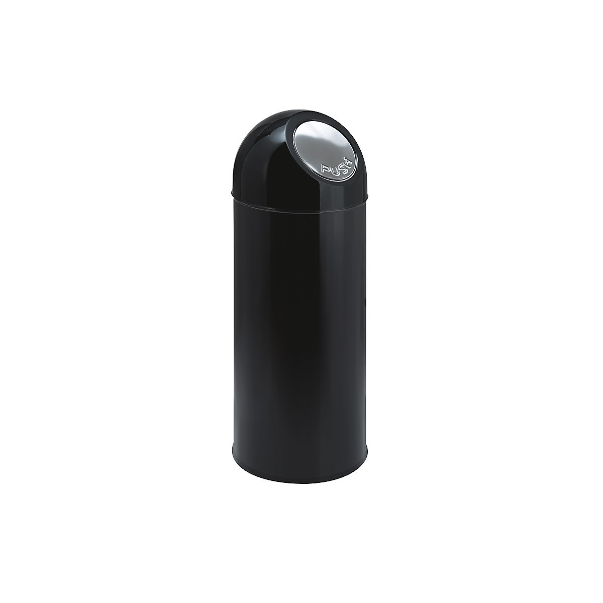 Push-Mülleimer, Stahl, Volumen 55 l, verzinkter Innenbehälter, schwarz-0