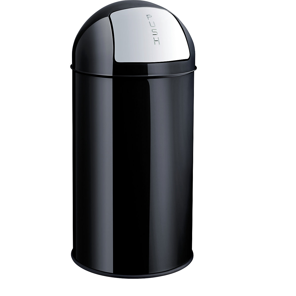 helit Push-Abfallbehälter aus Stahl, Volumen 30 l, HxØ 650 x 300 mm, schwarz