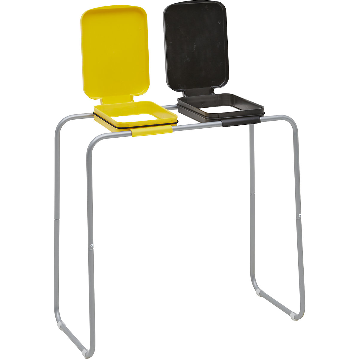 Müllsackhalter aus Stahl mit Kunststoffdeckel eurokraft basic (Produktabbildung 2)-1
