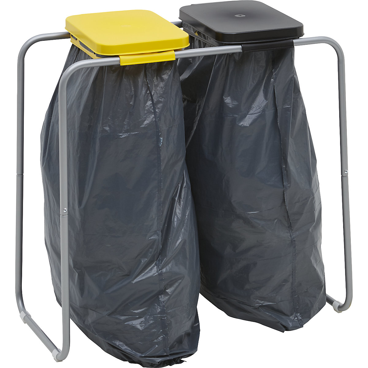 Müllsackhalter aus Stahl mit Kunststoffdeckel eurokraft basic (Produktabbildung 3)-2