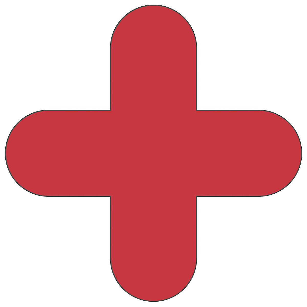 PVC-Bodenmarkierungen, Kreuz-Form, VE 50 Stk, rot