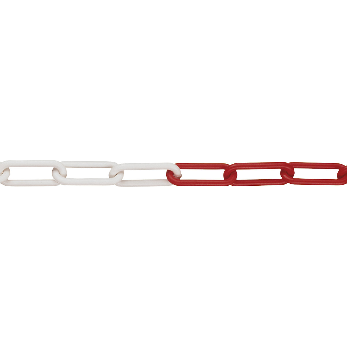 PE-Gliederkette, Gliederstärke 6 mm, Bundlänge 50 m, rot-weiß