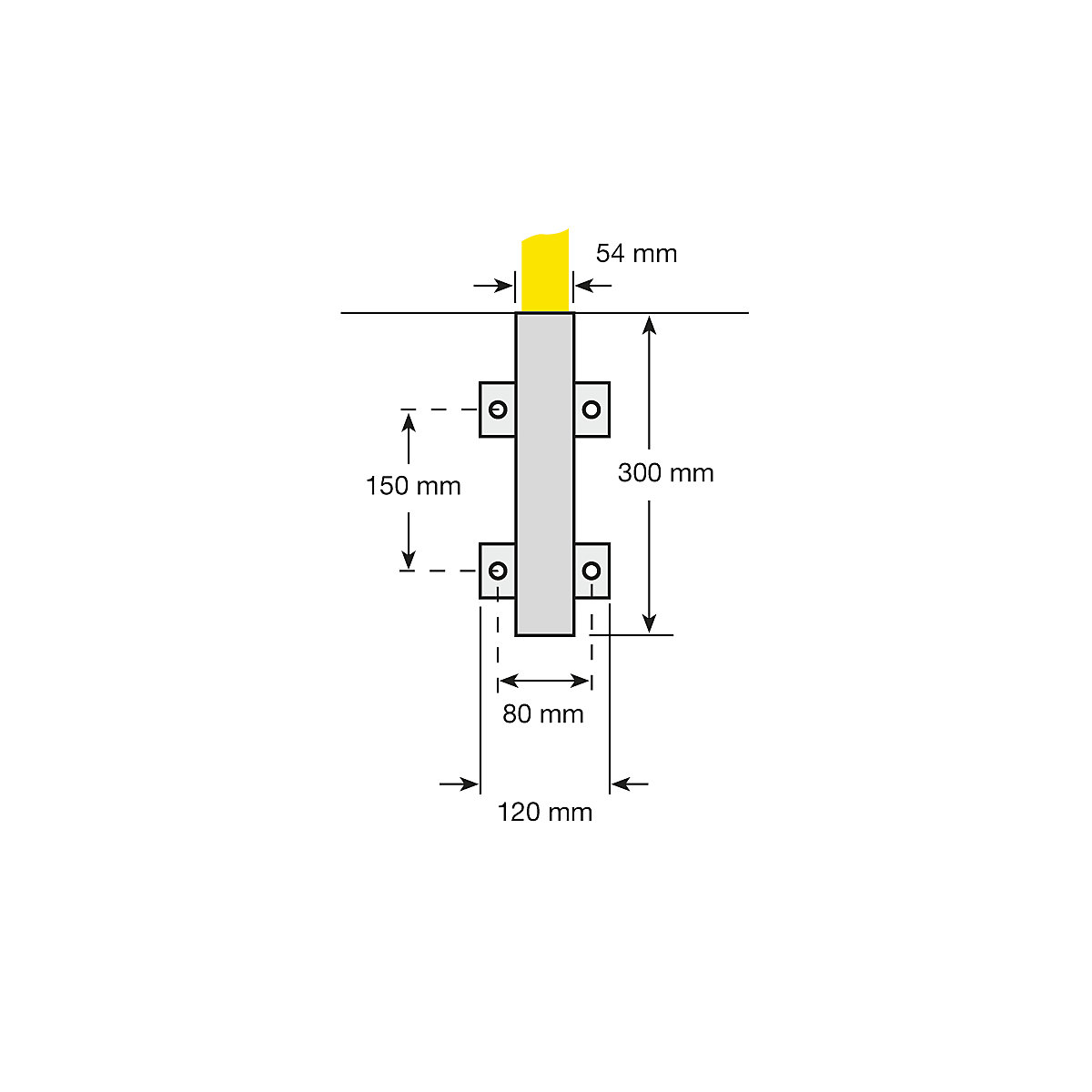 Rammschutz-Bügel, Rundrohr 48/2 mm (Produktabbildung 4)-3