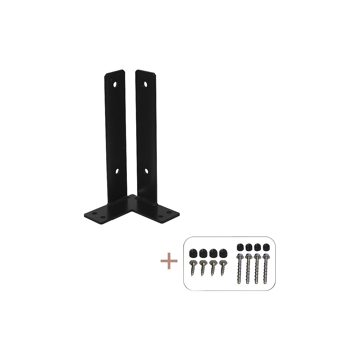 Bază de colț pentru stâlp, î. x lăț. x ad. 300 x 150 x 150 mm, negru-0