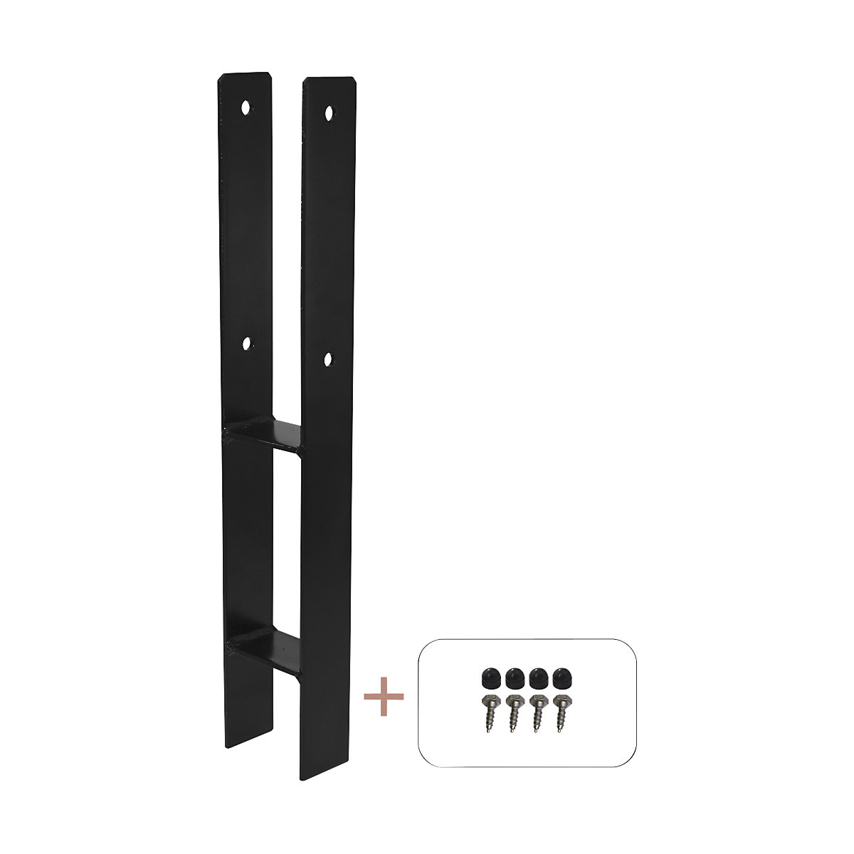 Bază pentru stâlp în H, î. x lăț. x ad. 600 x 91 x 60 mm, negru-0