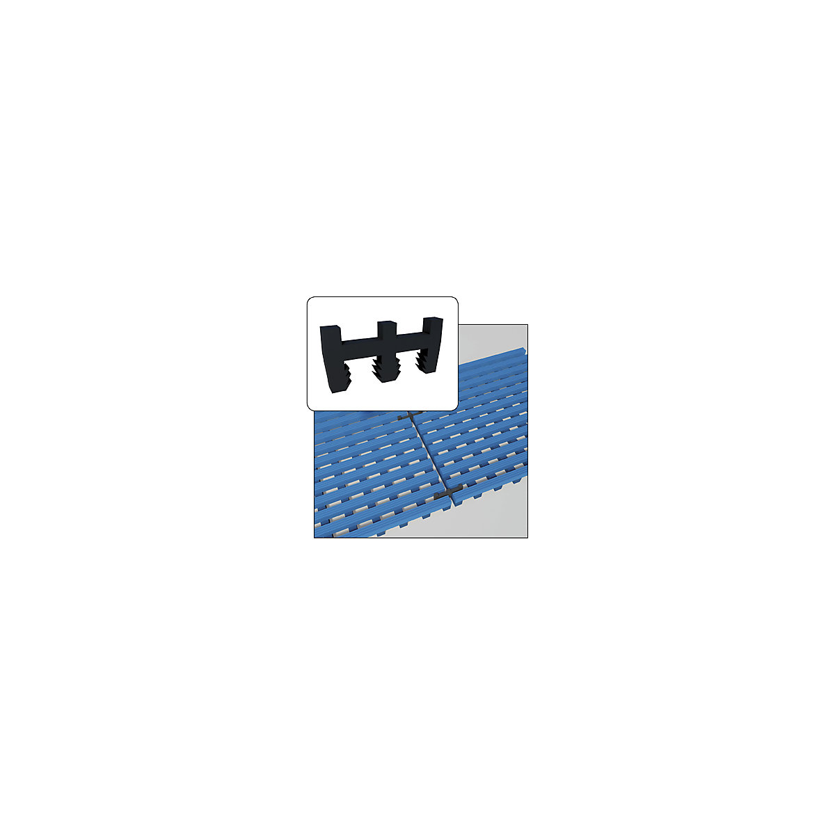 Conector, negru – NOTRAX, pentru covoraș antiderapant, pentru lungime și lățime-0