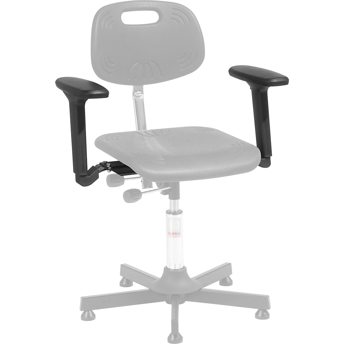 Cotiere, 1 pereche, pentru scaune rotative de lucru SOLID, COMFORT, negru-0
