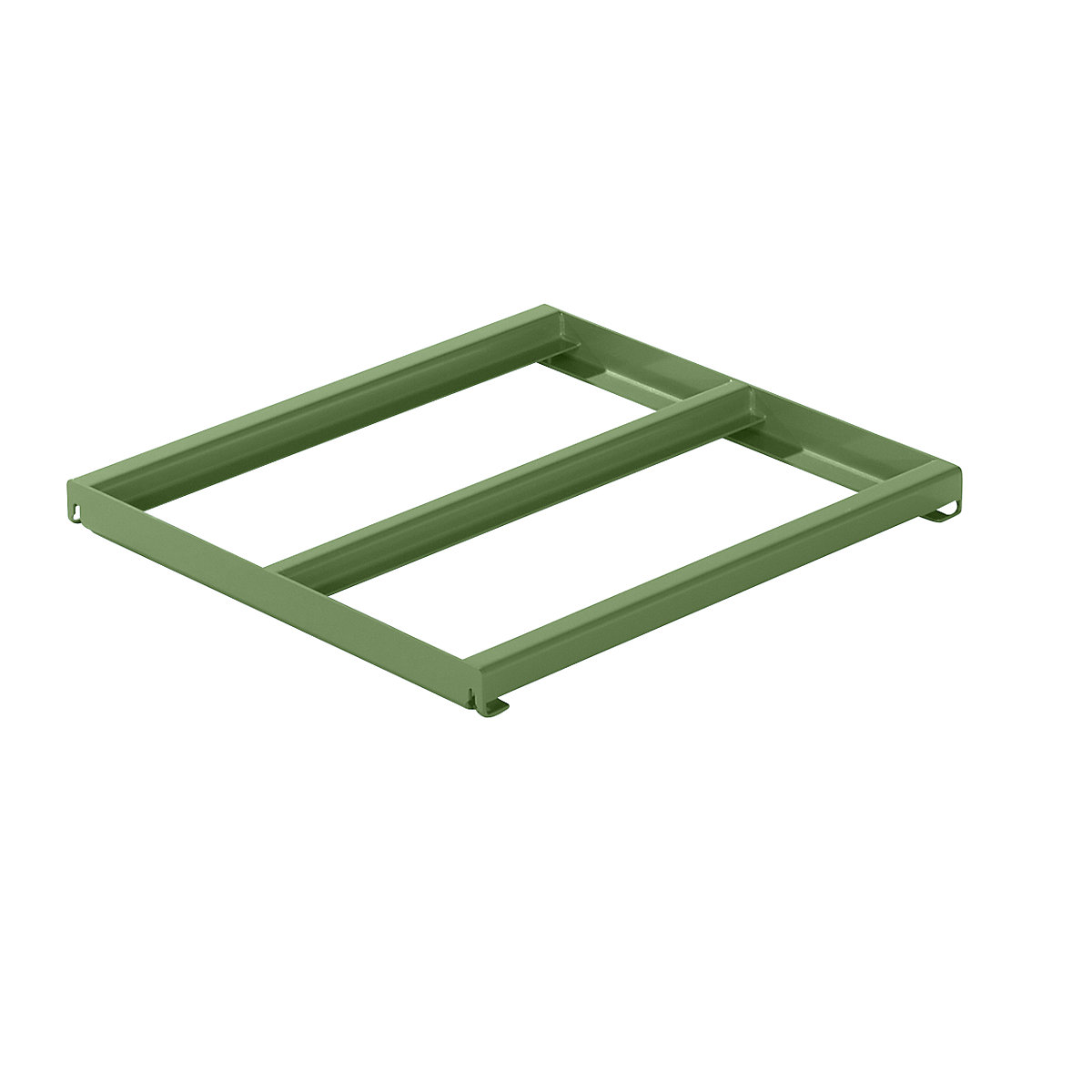 Cadru fix – LISTA, lăț. x ad. 1290 x 1260 mm, sarcină maximă poliță 800 kg, verde reseda-0