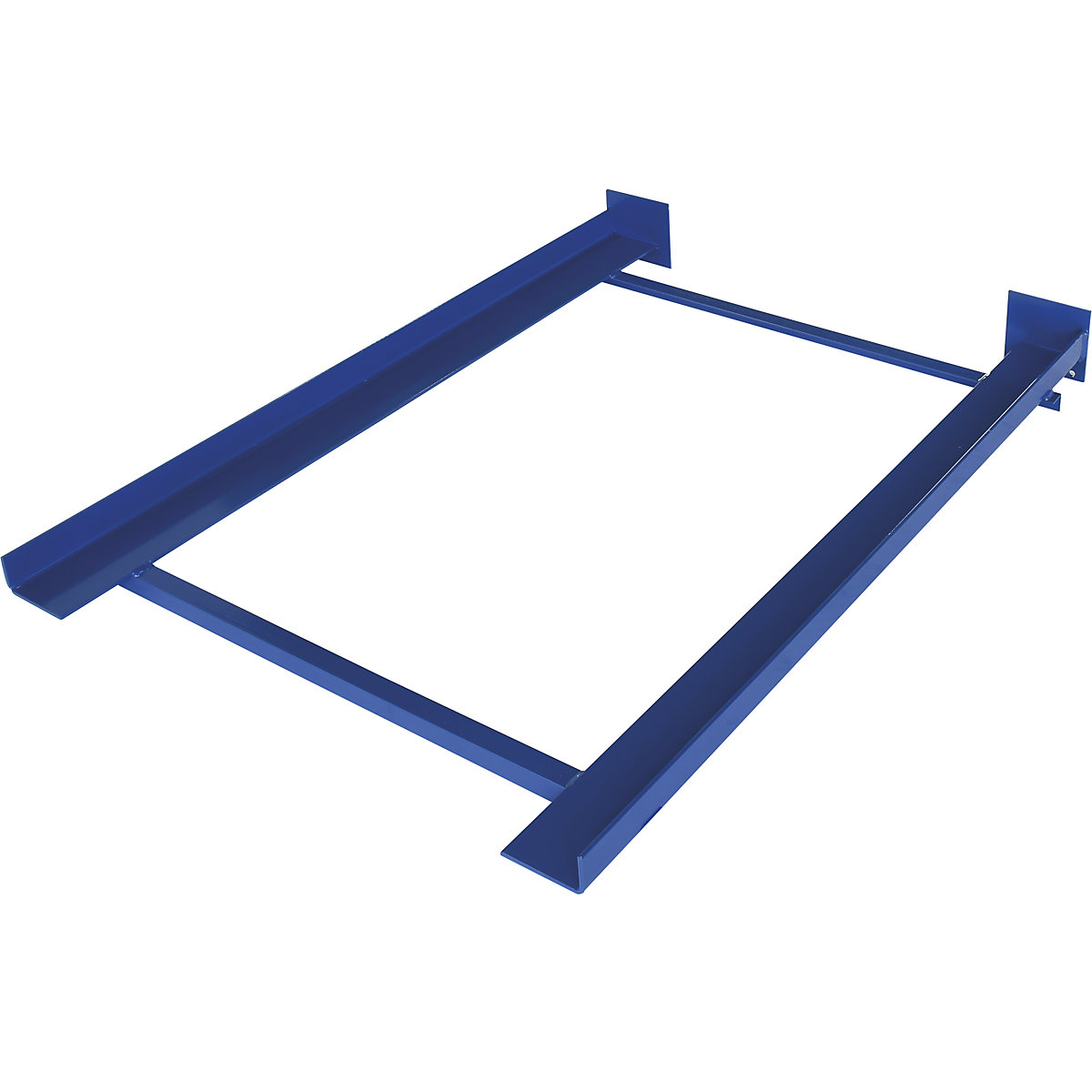 Cadru unghi jos – eurokraft pro, cu opritor de capăt, albastru, adâncime raft 750 mm-0