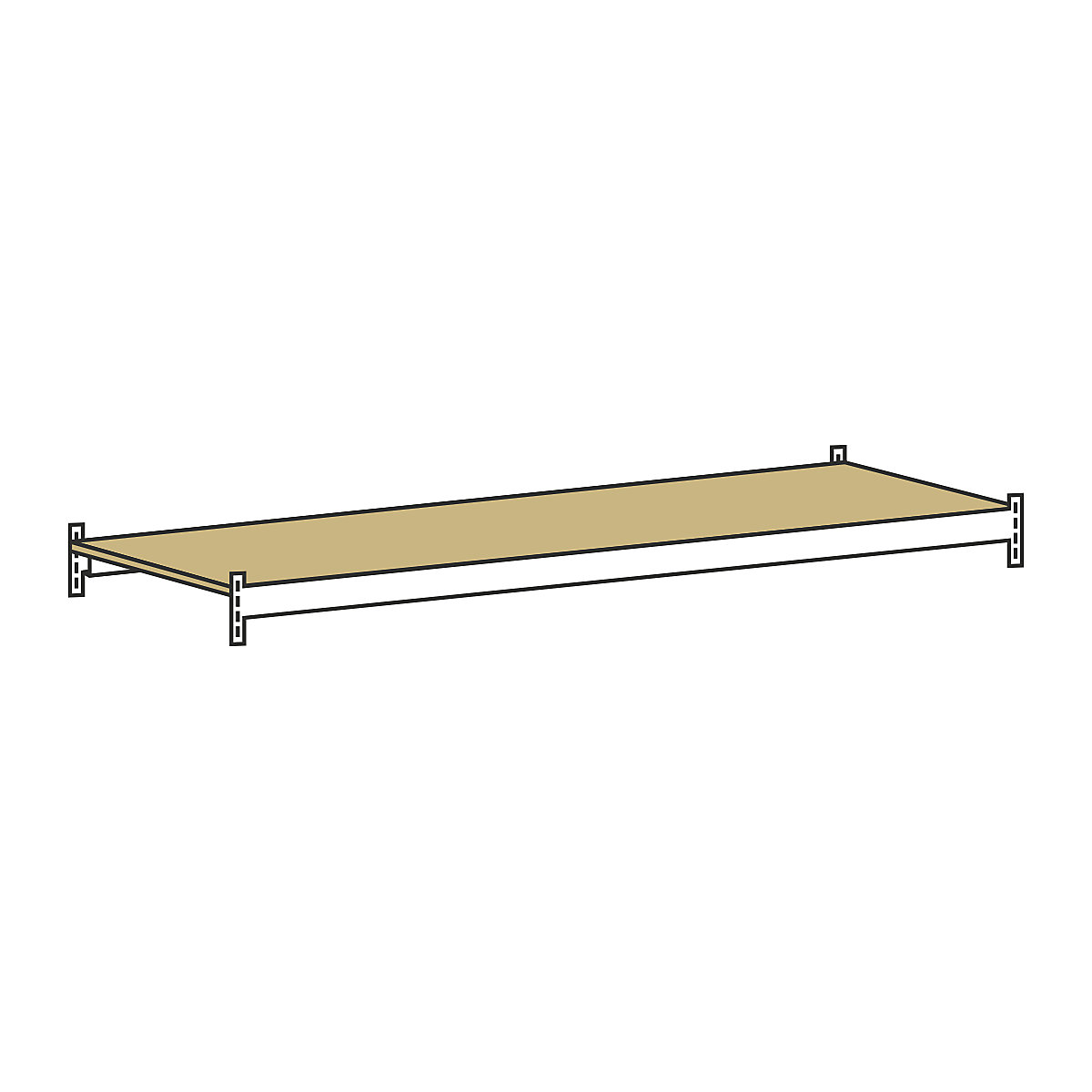 Poliță suplimentară cu panou PAL – SCHULTE, deschidere 1500 mm, adâncime 800 mm-0