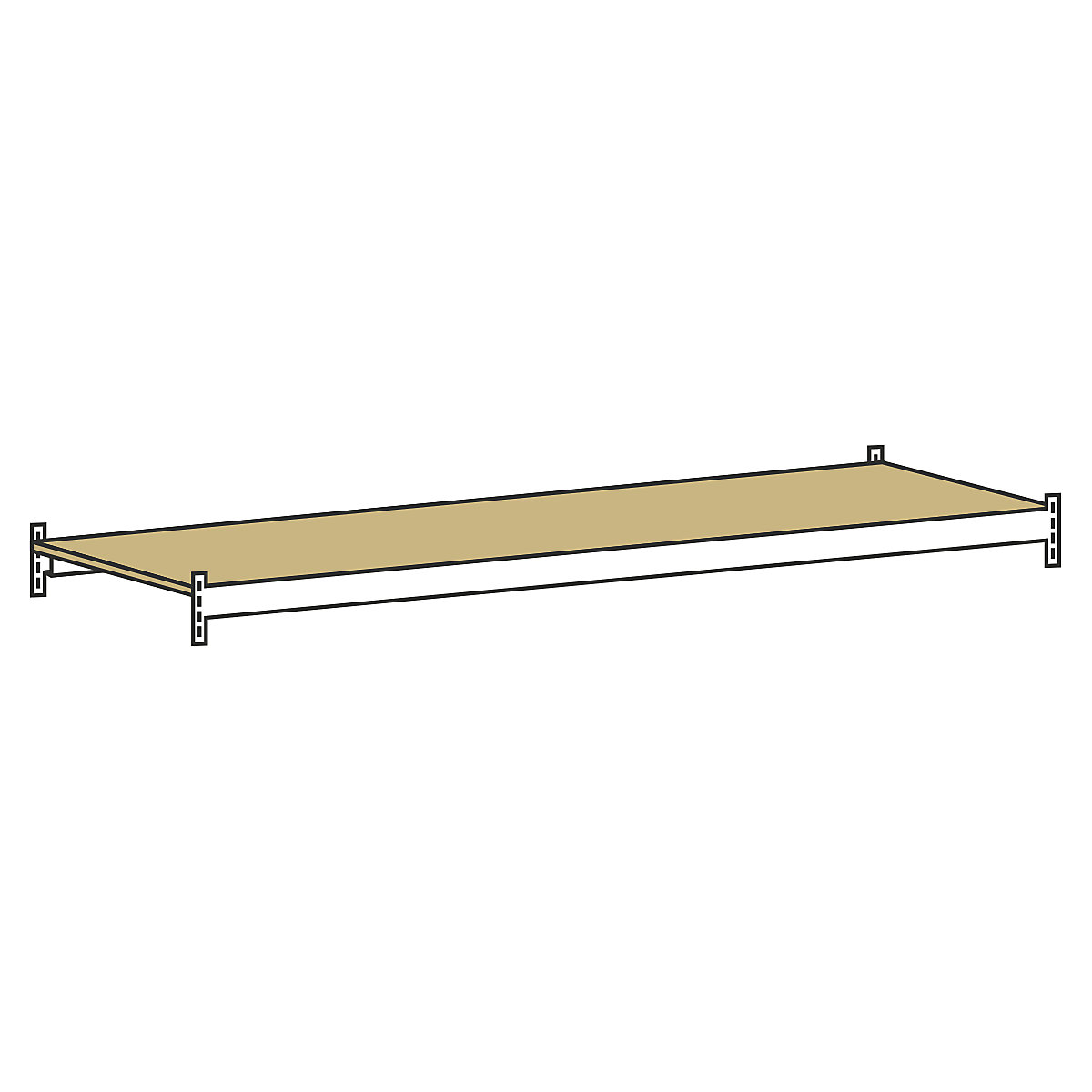 Poliță suplimentară cu panou PAL – SCHULTE, deschidere 2000 mm, adâncime 800 mm-0