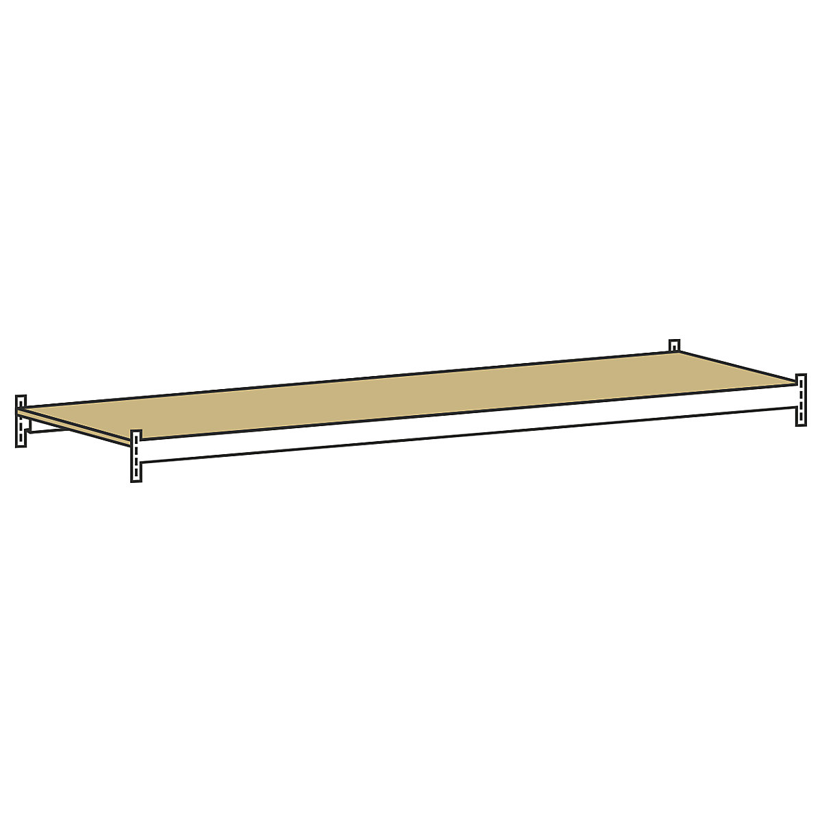 Poliță suplimentară cu panou PAL – SCHULTE, deschidere 2500 mm, adâncime 800 mm-0