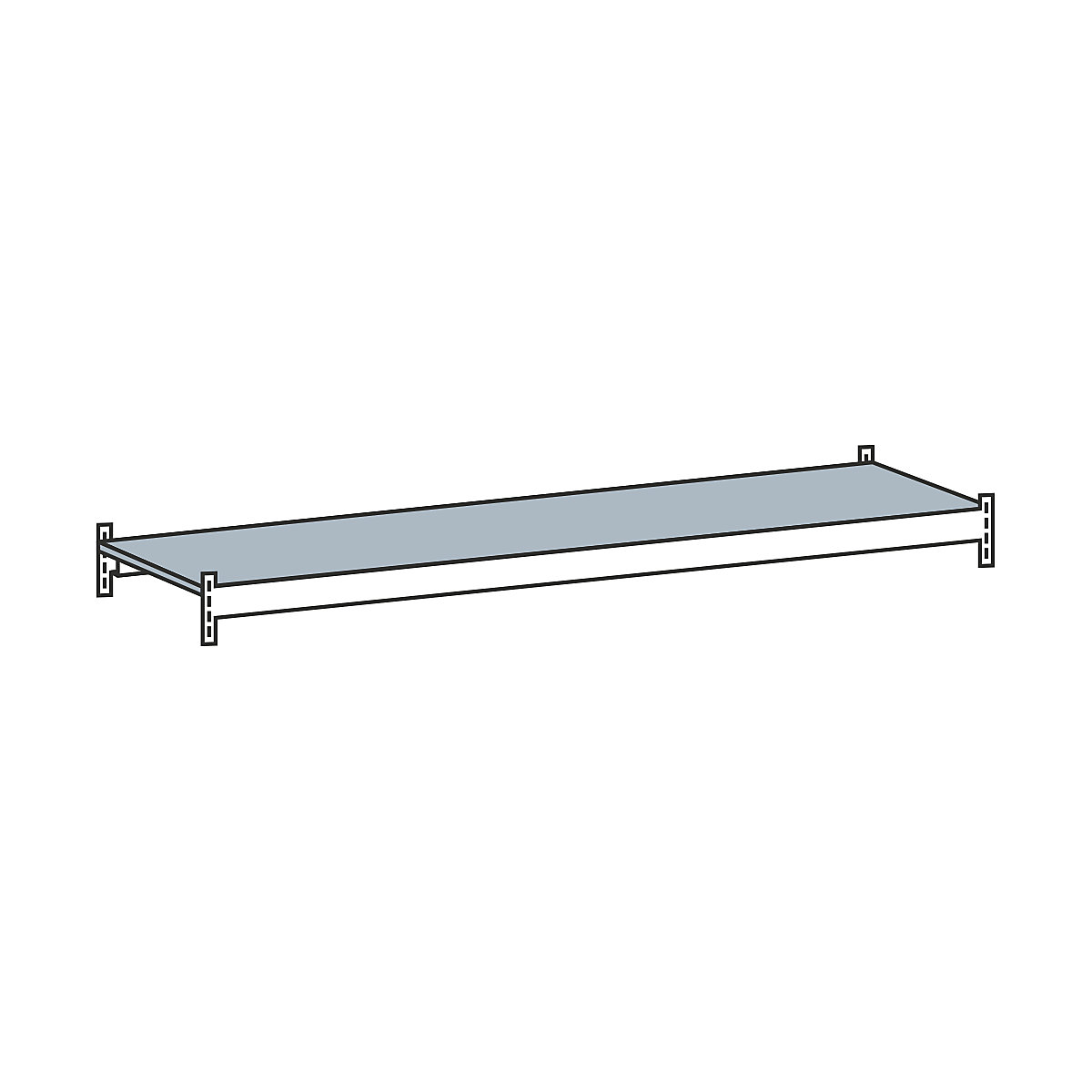Poliță suplimentară cu panou din oțel – SCHULTE, deschidere 1500 mm, adâncime 500 mm-0