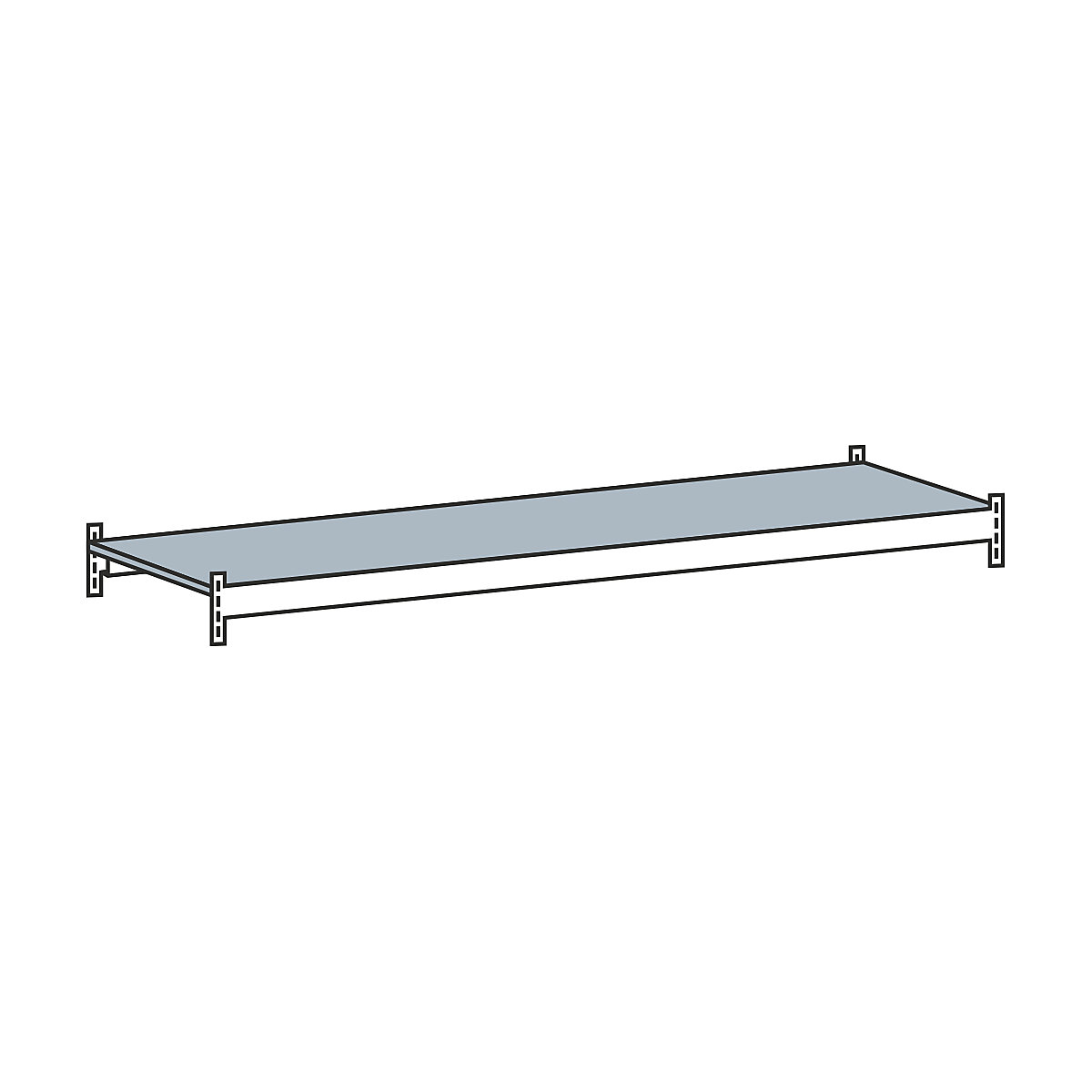 Poliță suplimentară cu panou din oțel – SCHULTE, deschidere 1500 mm, adâncime 600 mm-0